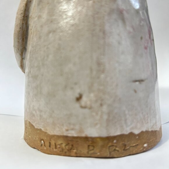 Handmade Glazed Clay Terracotta Man Figurine Sculpture Signed Folk Art Pottery - Picture 8 of 16